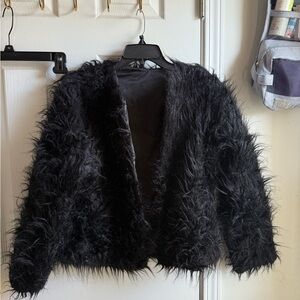 Stylish Black Faux Fur Jacket
